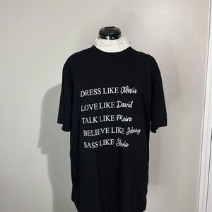 XL 46-48 George Black Tee Shirt “Dress Like Alexis Love Like David…”C3895